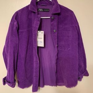 Zara corduroy purple jacket!